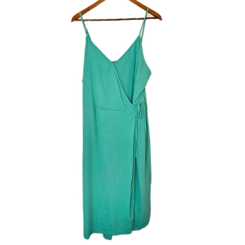 Nine West Casual Wrap Dress Women's 1X Sun Dress Spaghetti Strap Summer‎ Comfort